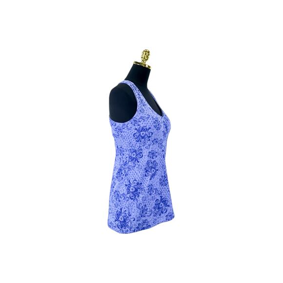 REI Co-Op Blue Floral Racerback Active Tank Top - M - Picture 3 of 8